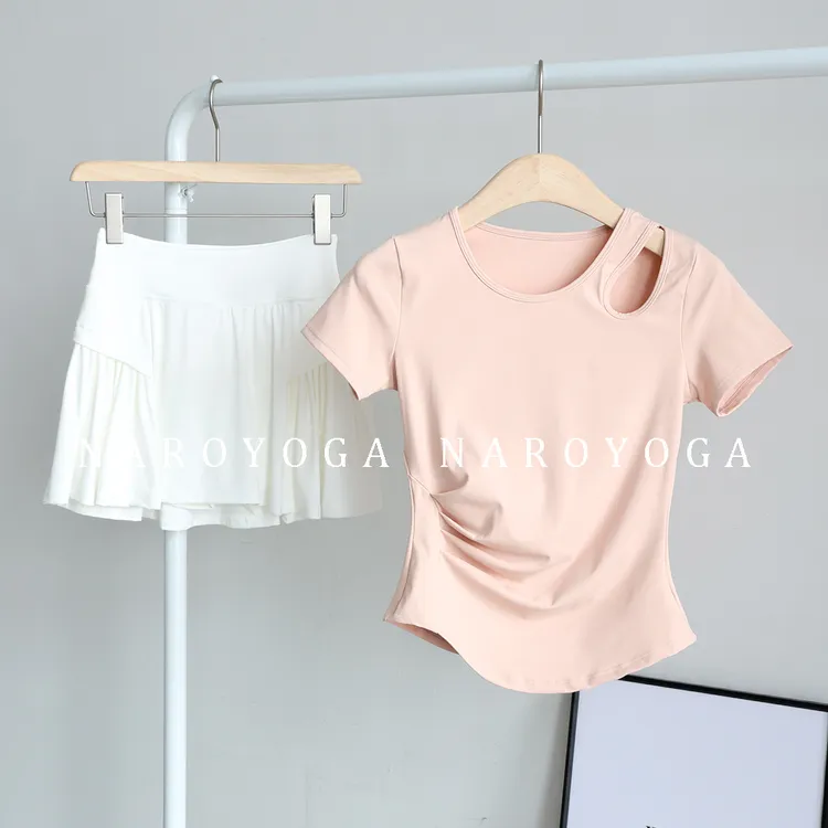 跑步服套装女夏季修身显瘦瑜伽健身服专业速干普拉提运动上衣短裙