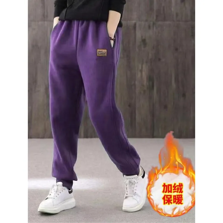 范哲萨加绒加厚卫裤女士冬季2025秋冬新款绒裤子大码休闲运动裤