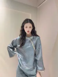 九月  人鱼姬  新款中式显瘦国风中式复古人丝汉服上衣