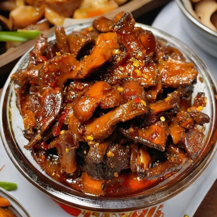 云南德宏傣家风味麻辣香菇角即食下饭菜克云南香菇脚下饭