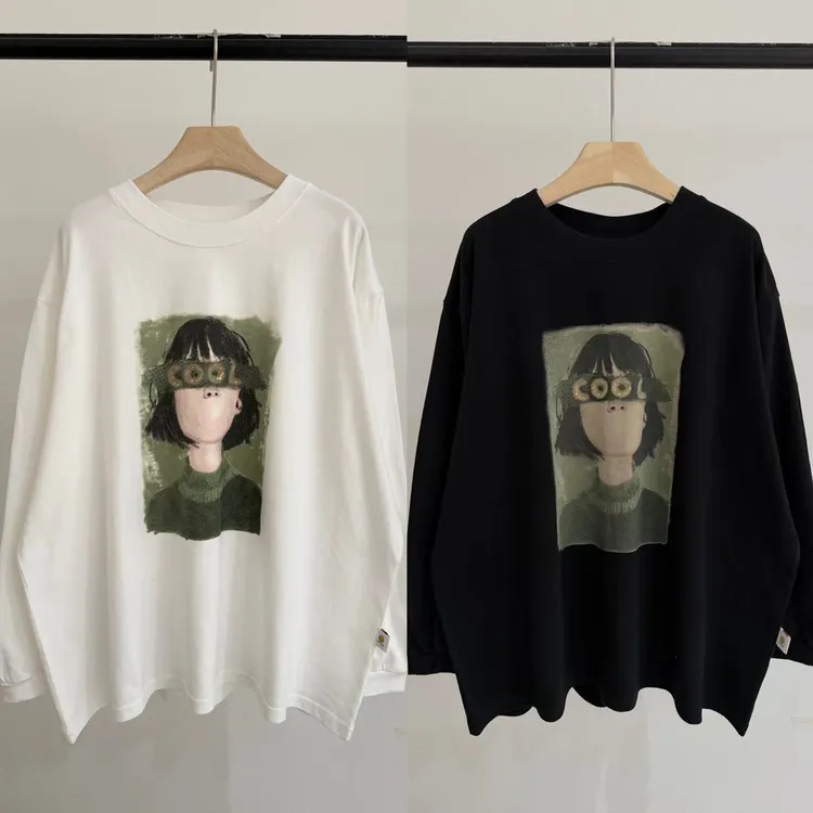 801秋季新款韩版女孩印花宽松休闲大版圆领短袖T恤女