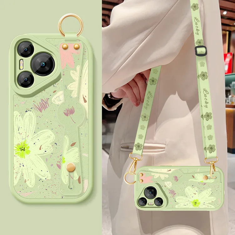 华为pura70手机壳pura70ultra斜挎挂绳pro+全包保护套硅胶软