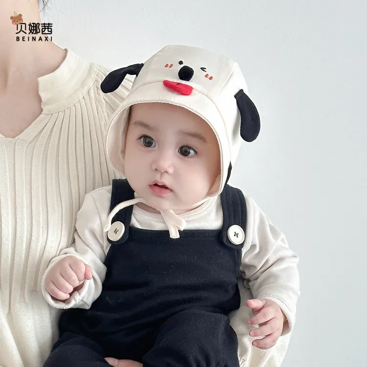 Beinaqian/贝娜茜婴儿帽子春秋季薄款宝宝男囟门帽外出女护耳帽冬
