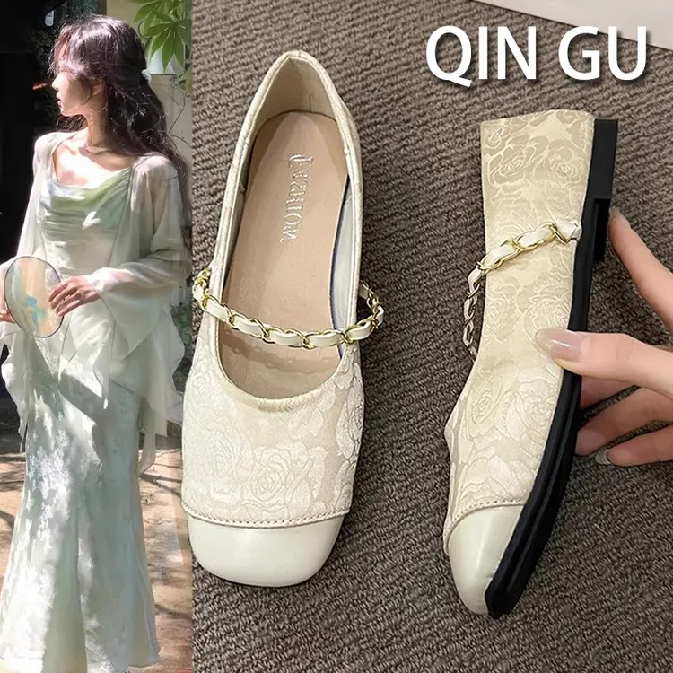 新中式平底单鞋女2025新款春季温柔配裙子旗袍鞋气质玛丽珍女鞋
