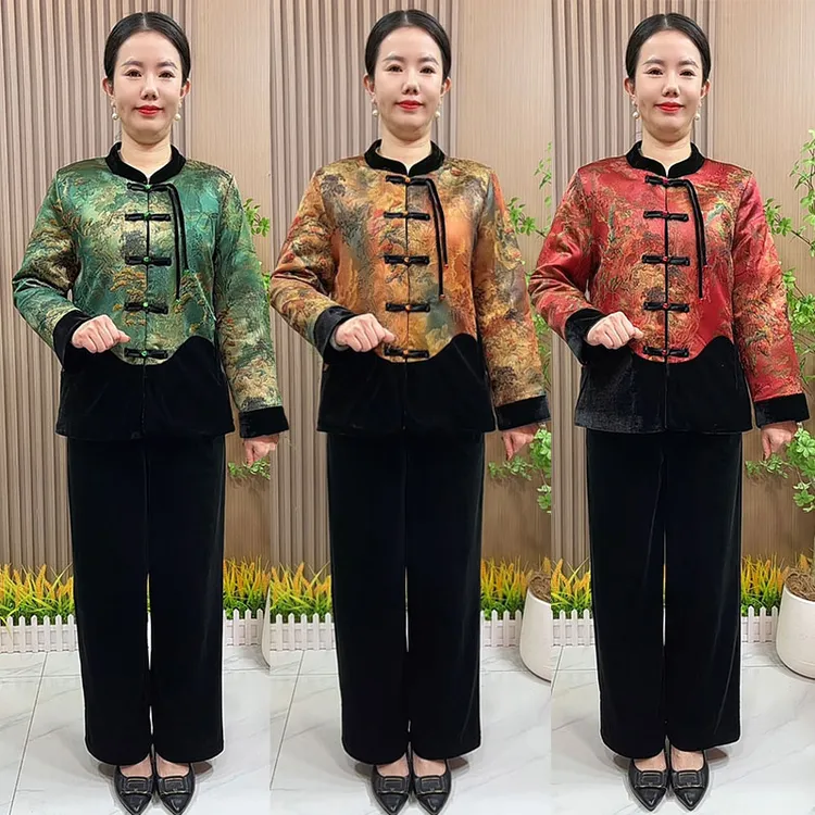 妈妈冬装国风棉服外套2025新款中老年女装冬季加厚保暖唐装棉袄