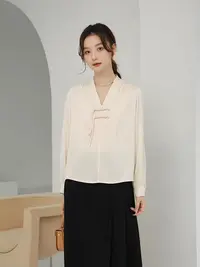 【小铃铛】D726新款2025新中式提花盘扣上衣女早秋气质百搭高端上衣