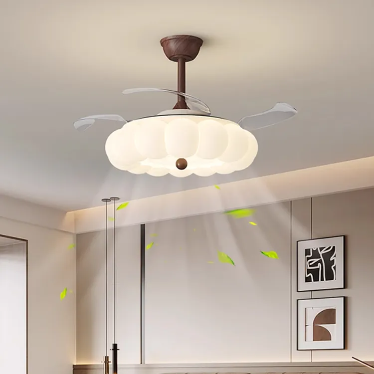 全光谱2025年新款创意餐厅风扇灯奶油风现代简约卧室吸顶风扇灯