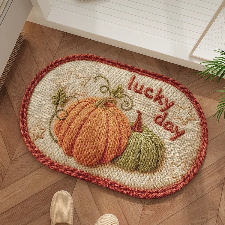 纤苏浴室地垫卫生间门口吸水防滑脚垫家用厕所耐脏仿毛线编织亚麻商品图