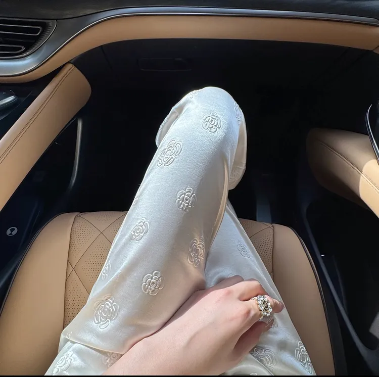 阔腿裤厚款新中式花纹春夏季休闲裤直筒打底裤时尚春夏显瘦