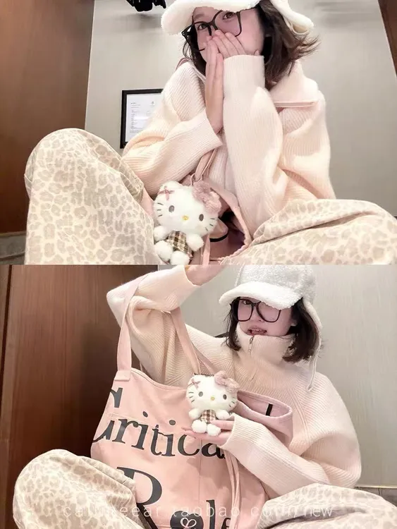 【简约半高领毛衣】拉链开衫外套女秋宽松慵懒针织衫