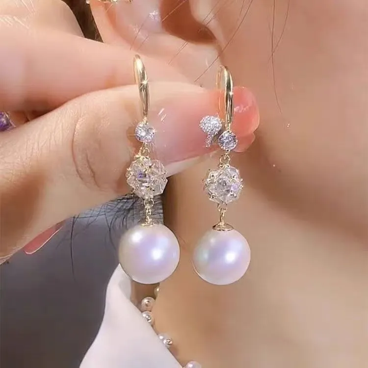 铜合金耳饰 虹颜（195号）爱心珠珠耳饰简约轻奢气质时尚百搭耳环