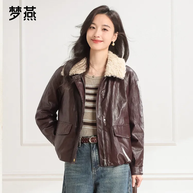 梦燕秋冬女款舒适保暖易打理百搭H版型小翻领时尚羽绒服CY22B5004