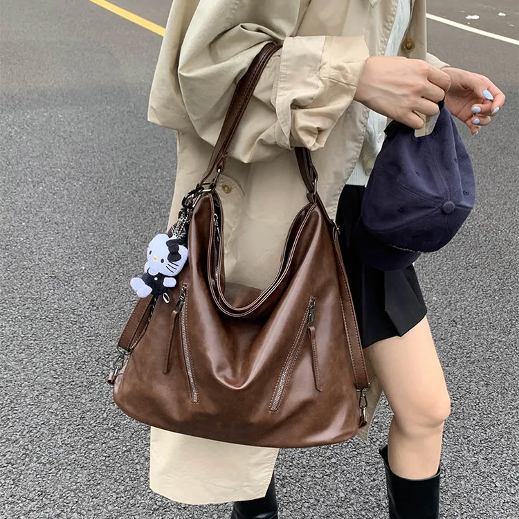 单肩包包托特包包手提包包慵懒风复古通勤女新款流行松弛感大容量