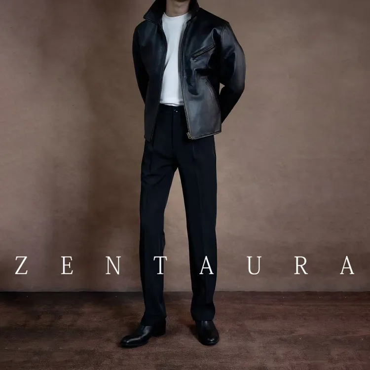 【神盐会长品牌】之南ZENTAURA丨野雅痞高定刀锋立体打褶直筒西裤