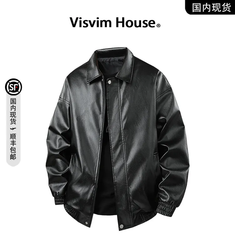 【品牌现货撤柜】VISVIM WINGS春秋季宽松百搭休闲PU皮衣夹克外套男