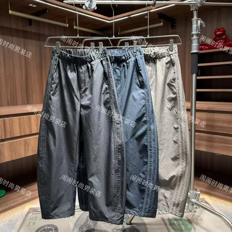 6543早秋新款高级感定制水洗棉布设计舒适百搭直筒宽松弯刀休闲裤