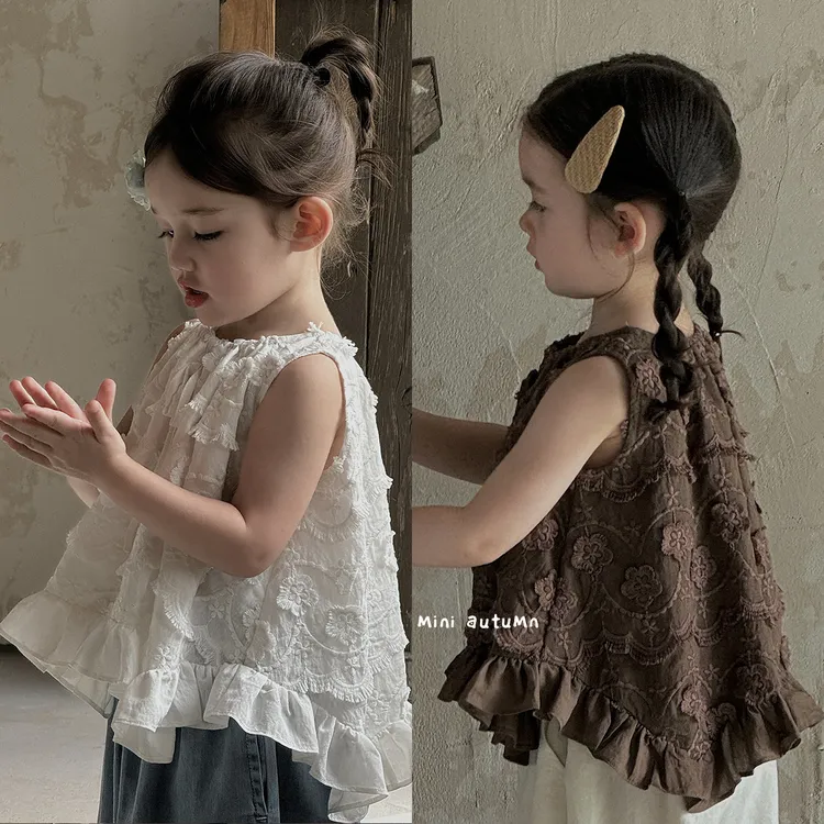 现货「MINI AUTUMN」【花仙子】纯棉无袖背心女小童夏季花边裙XX009