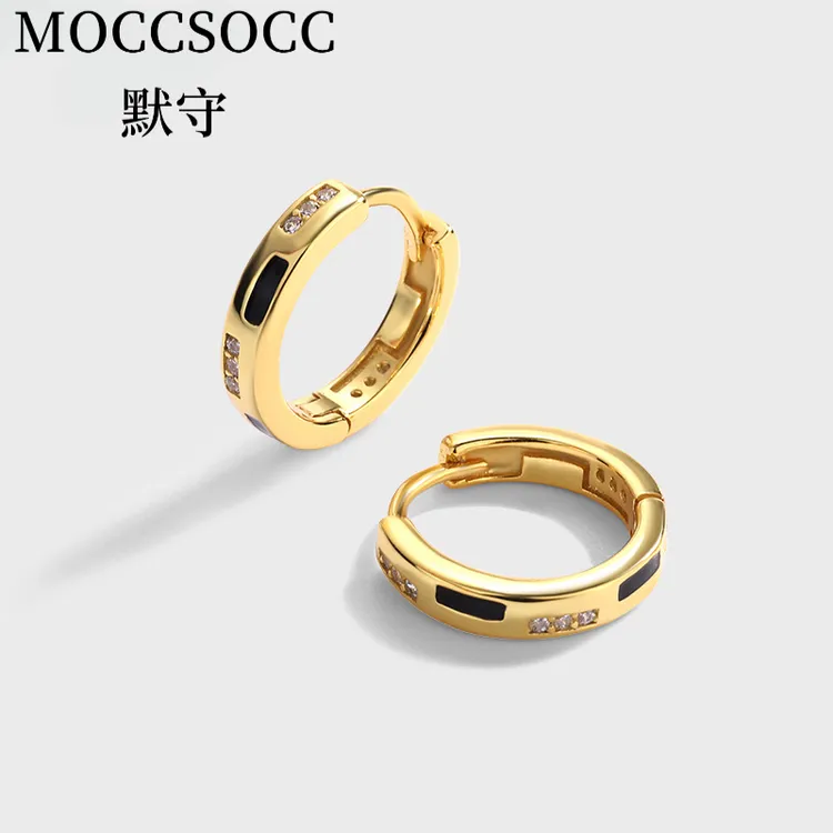 MOCCSOCC 足银陶瓷耳饰 韩版纯银S925耳环设计感耳环2025新款爆款