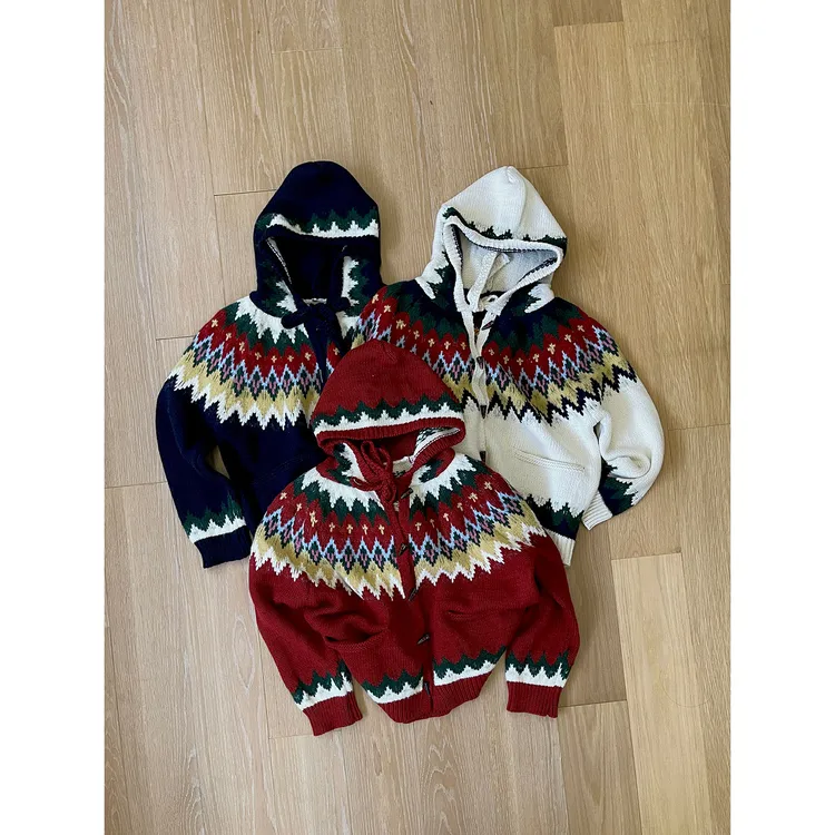 19studio WAYNEPRINCE 三色提花连帽毛衣