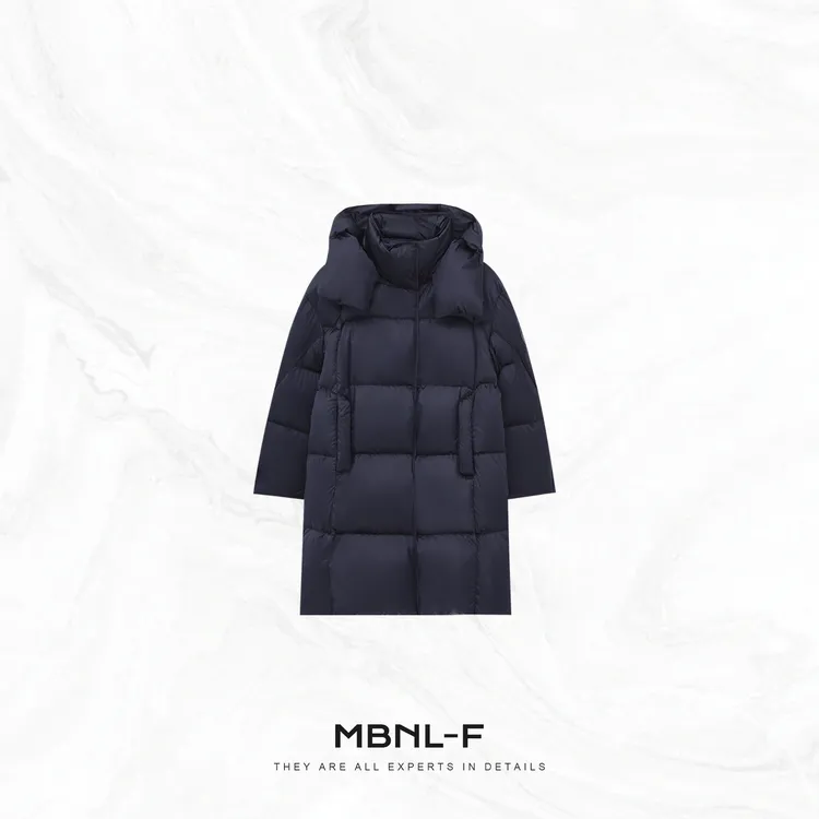 MBNL-F”藏青科鲁达“ 95白鹅绒连帽鹅绒服长款外套 秦磊XM-XYR3547
