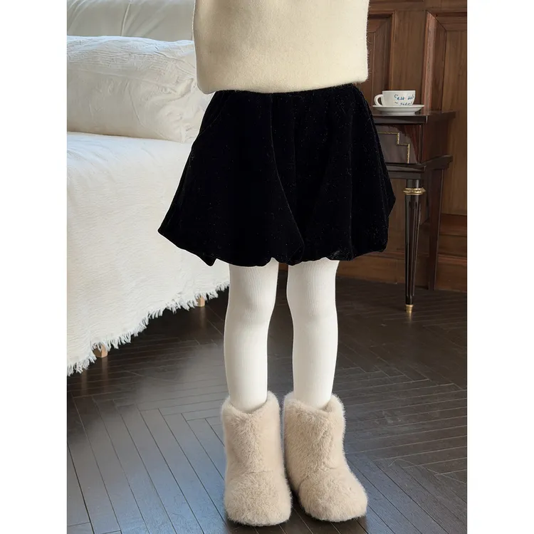 Harper kids 韩版女童潮流百搭黑色高级感短裤 H25D061130