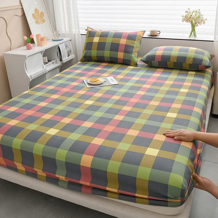 老粗布四季款加厚透气凉爽单件老式软凉席床罩床笠保护罩防滑床单