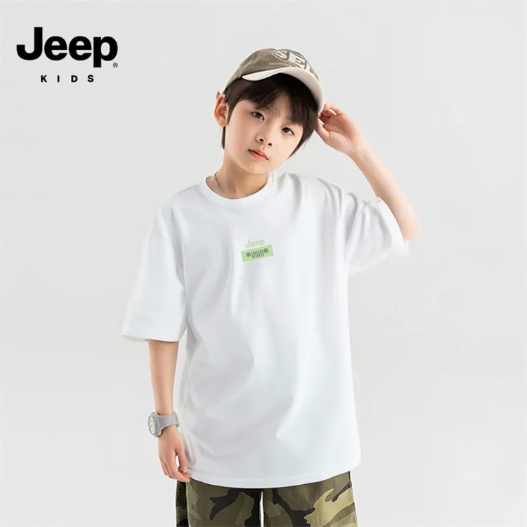 Jeep吉普童装儿童T恤短袖2025夏季新款男童冰丝速干女童简约T恤