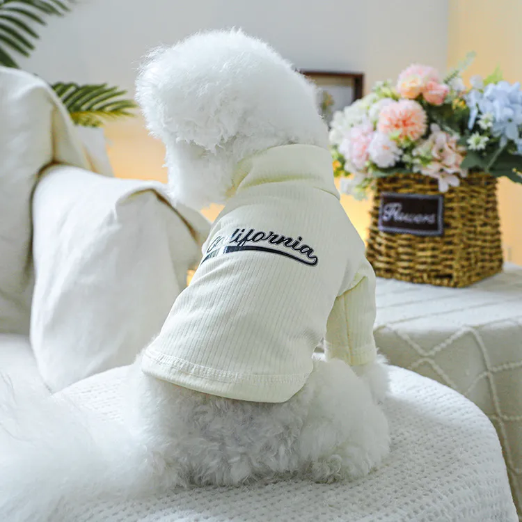 宠物狗猫春夏薄款短袖T恤打底衫小型犬猫咪衣服狗狗四脚衣