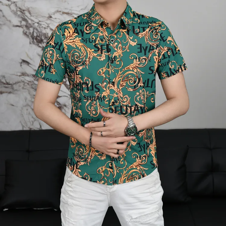 2025欧货男装时尚休闲夏季商务翻领轻奢百搭透气半袖潮流修身型