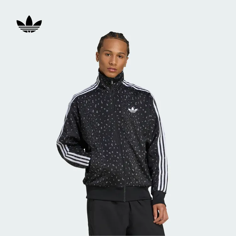adidas/阿迪达斯豹纹印花宽松运动夹克外套男新款 JV7579