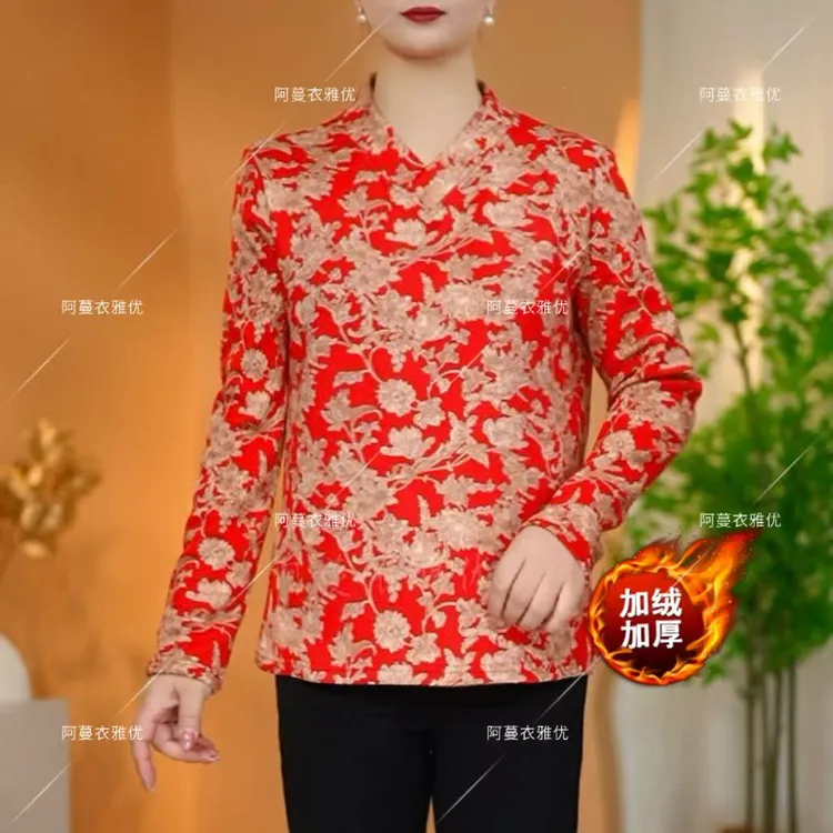 【衣雅严选】8080-2581#衣雅定制款磨毛棉加绒加厚气质保暖上衣