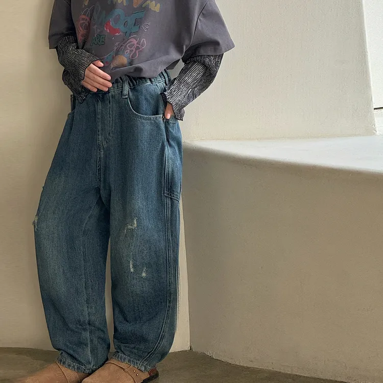 现货「UNO AUTUNNO」【涩谷沙丘】纯棉女中大童百搭直筒牛仔裤CP144