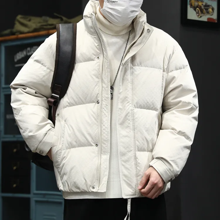 90鸭绒立领短款羽绒服男士冬季新款大码潮牌高端加厚保暖羽绒外套