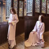 【婷婷】《陌上紫藤》国风毛呢刺绣大衣 TT2SQTH2507