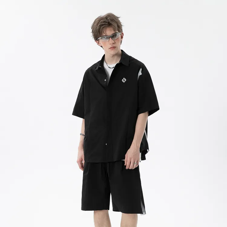 Jaaniste人体工学透气防晒凉感短袖男士夏季百搭衬衫短裤套装男