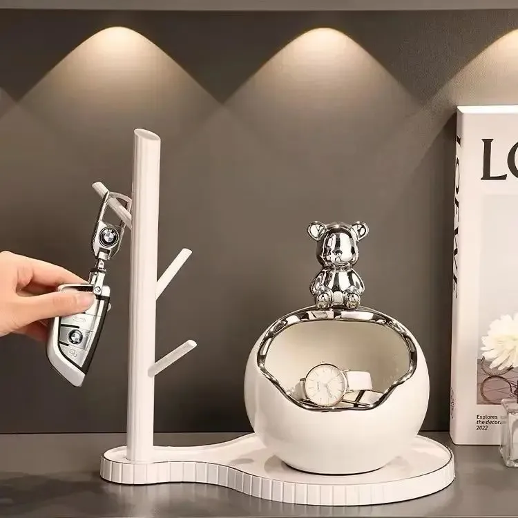 入户门口玄关放钥匙置物架收纳摆件轻奢高档客厅新房装饰品mmw