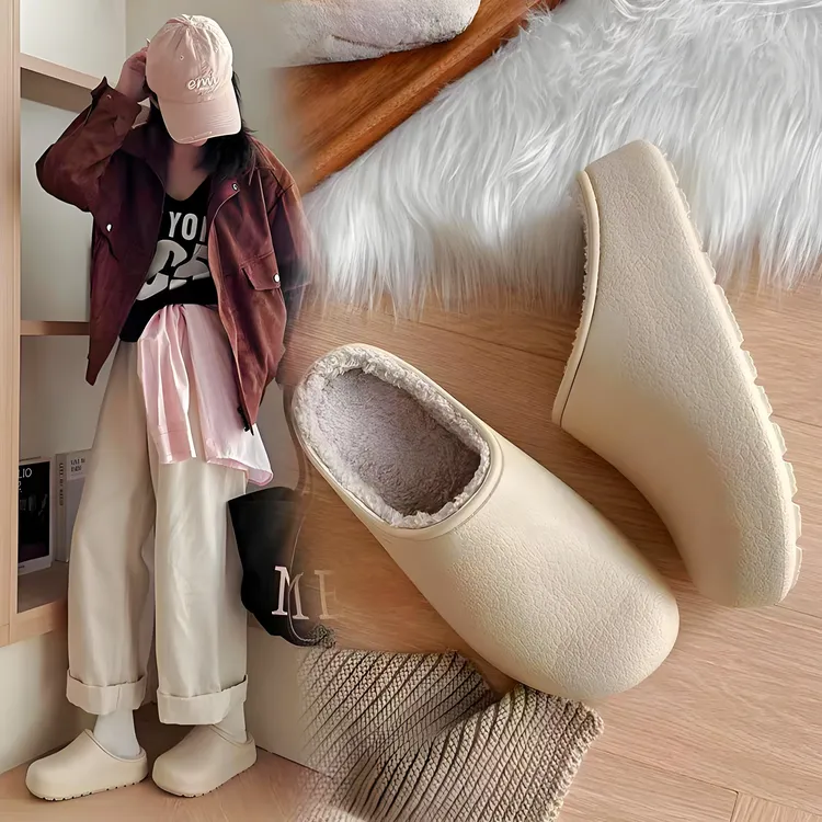 时尚休闲系列┇ 冬季新款包头勃肯棉拖鞋女居家防滑防水棉拖男外穿