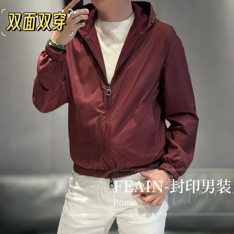 【双面双穿】羊毛混纺L*P方向双面穿连帽夹克6582