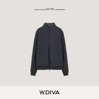 W.Diva【魏老板】双面穿轻户外拼羊绒针织双拉链夹克外套54C263164