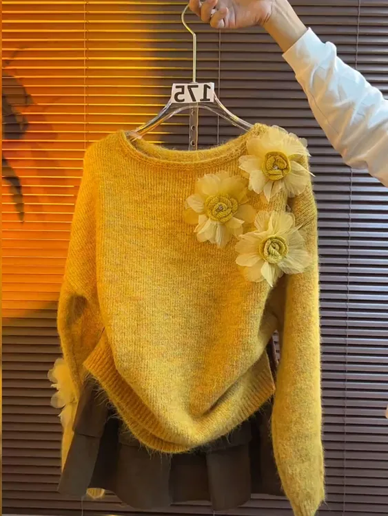 毛衣慵懒高级感加厚松弛感毛线衣2025冬季新款上衣巨好看针织女装