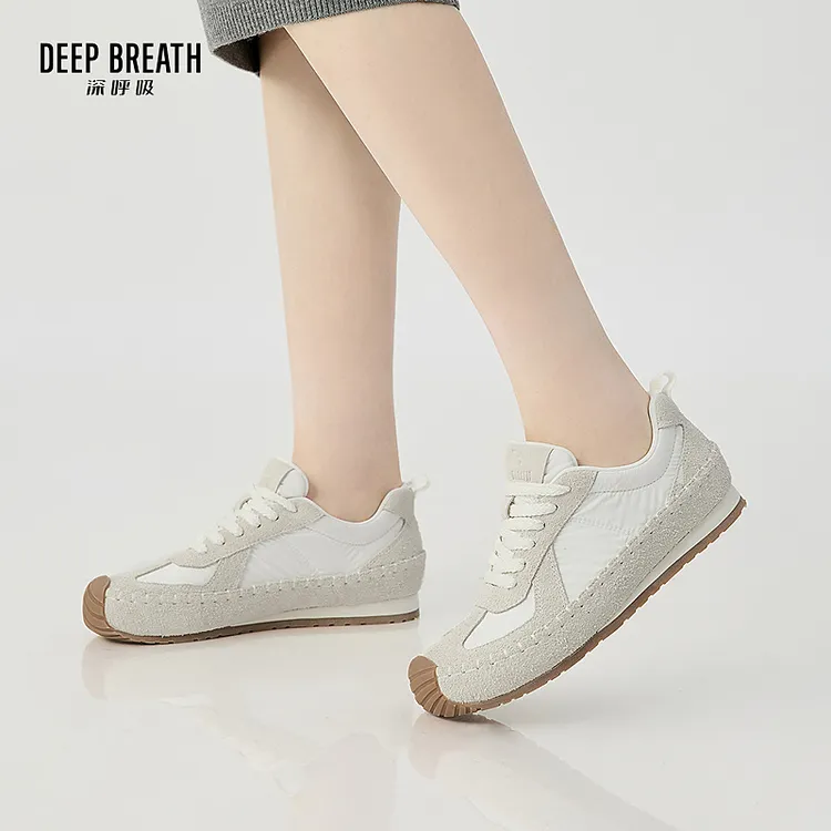 DEEP BREATH深呼吸女鞋拼接低帮斜头德训鞋丑丑鞋休闲鞋AX12341