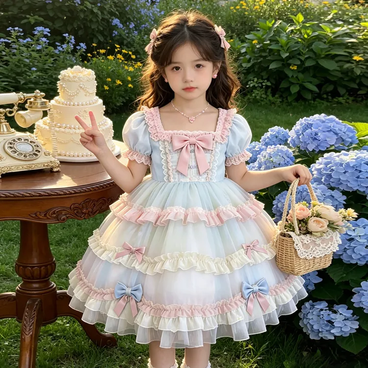 儿童原创洛丽塔公主裙夏季短袖2026新款女童裙子小女孩连衣裙生日