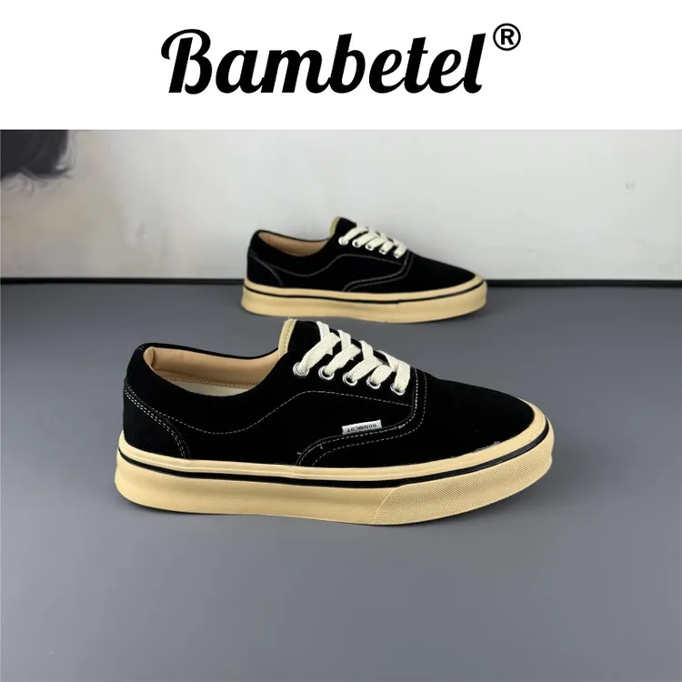 Bambetel鞋子男款夏季低帮系带磨砂透气时尚休闲鞋复古软底舒适板