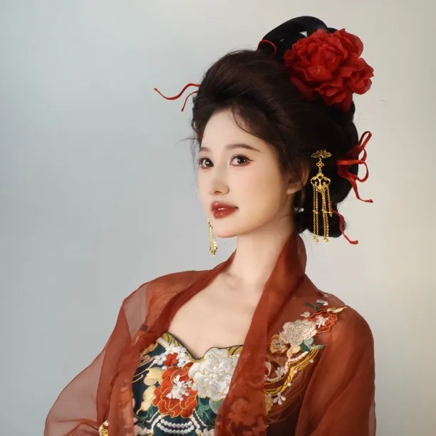 梦金陵古装反重力发带汉服大唐芙蓉髻唐风造型百搭发饰