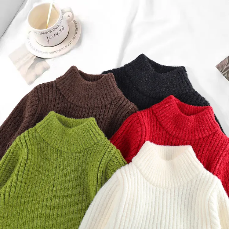 【秋冬毛衣】童装毛衣圆领男童女童宝宝冬季儿童加绒加厚针织打底衫