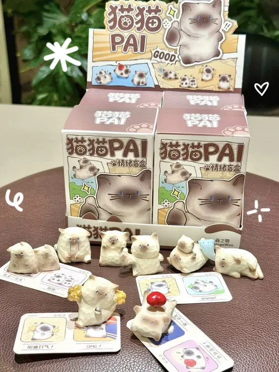 新款猫猫pal盲盒治愈系摆件解压玩具礼物推荐可爱猫猫桌面摆件