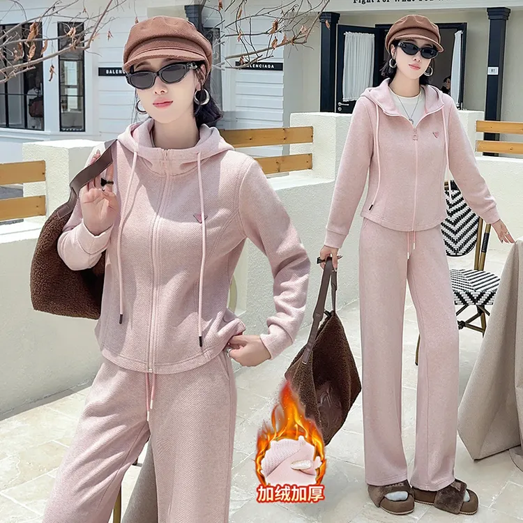 2025加绒新款端庄大气妈妈中年气质时尚母亲婆婆休闲运动卫衣套装