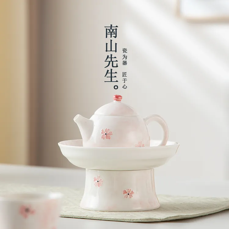 南山先生醉花樱龙蛋壶手绘陶瓷泡茶壶单壶迷你粉色女士一人饮小壶
