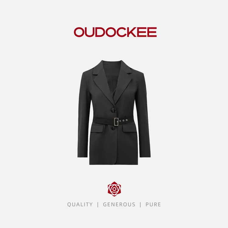 OUDOCKEE 鸥鸥【绵羊毛】百搭通勤时髦腰带收腰西服 X2503E603T