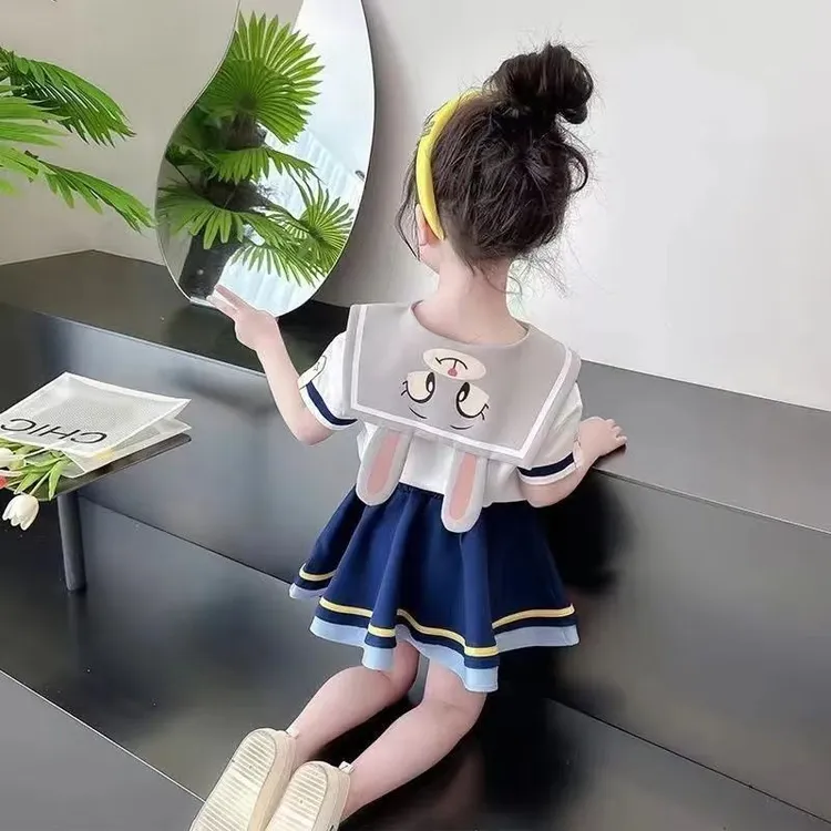 【6995人收藏】品牌女童夏装裙子套装学院风新款洋气宝宝公主裙儿童